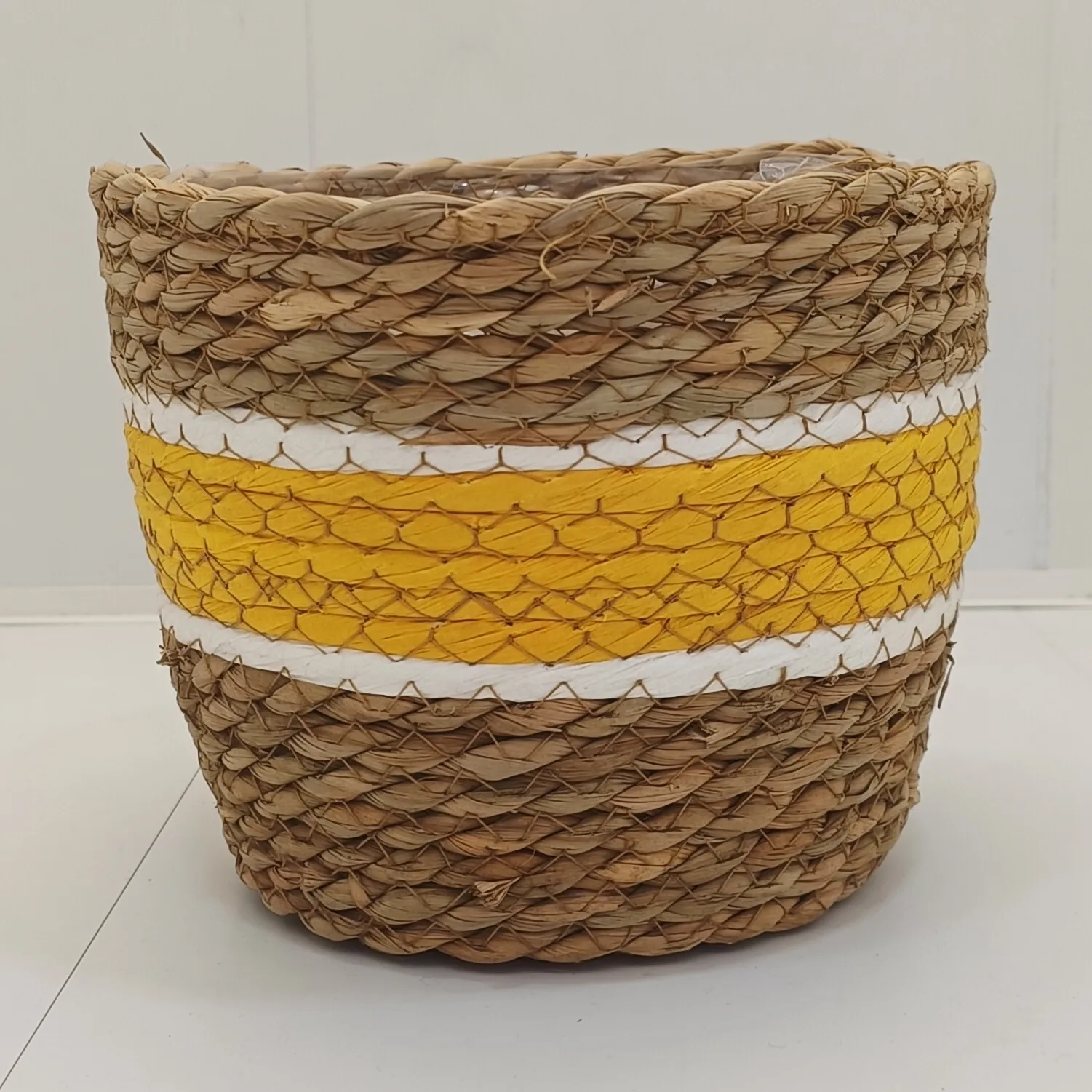 Ghiveci decorativ împletit (h 16 cm) - imagine 1