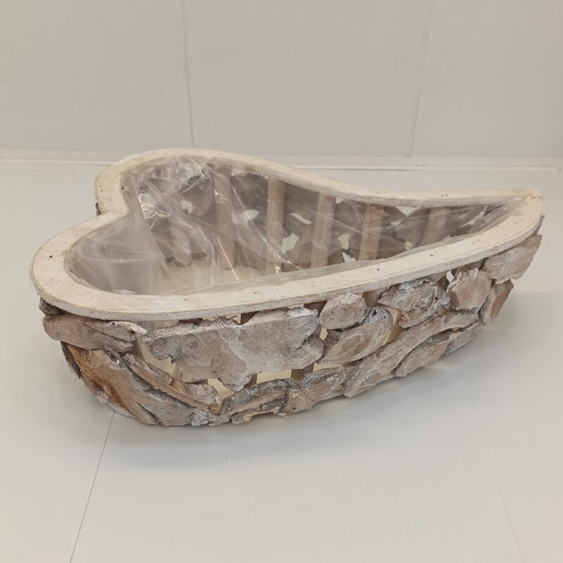 Ghiveci decorativ lemn formă inimă LY004 (25 x 38 x 10 cm) - imagine 2