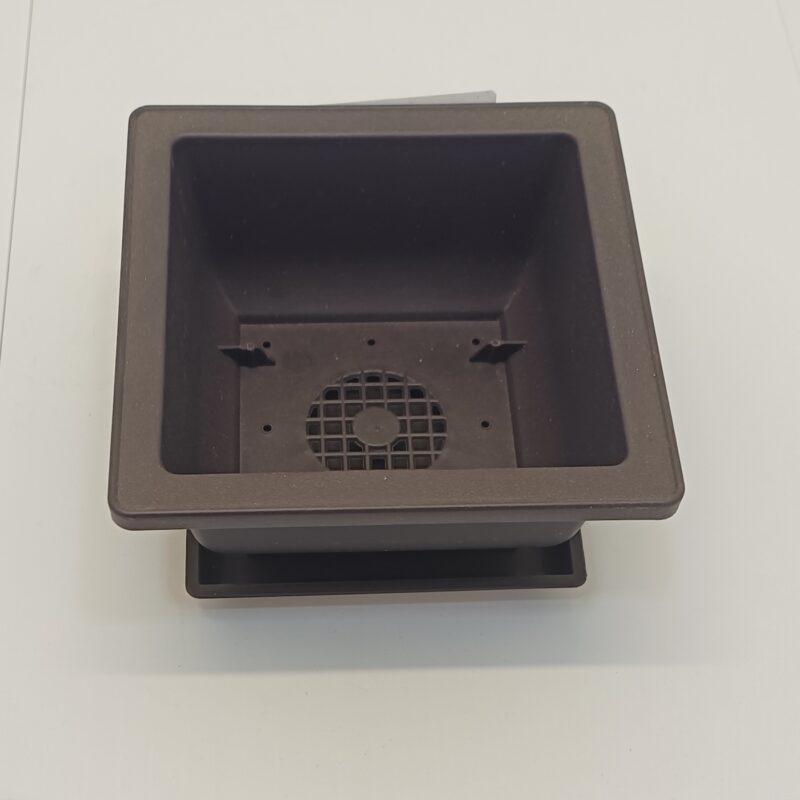 Ghiveci bonsai plastic rectangular cu farfurie (12 x 12 x 6 cm) - imagine 2