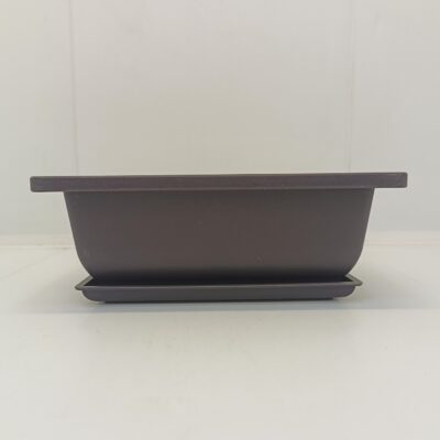 Ghiveci bonsai plastic rectangular cu farfurie (12,2 x 16,5 x 6 cm)