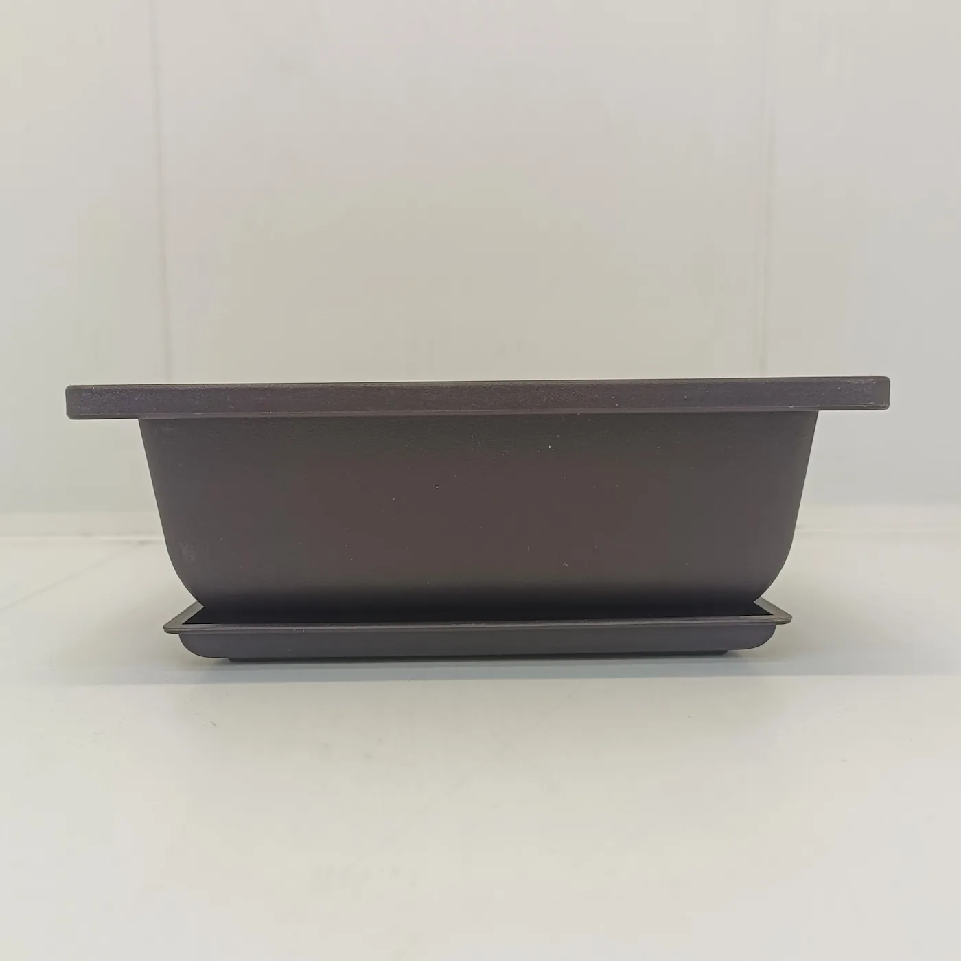 Ghiveci bonsai plastic rectangular cu farfurie (12,2 x 16,5 x 6 cm) - imagine 1