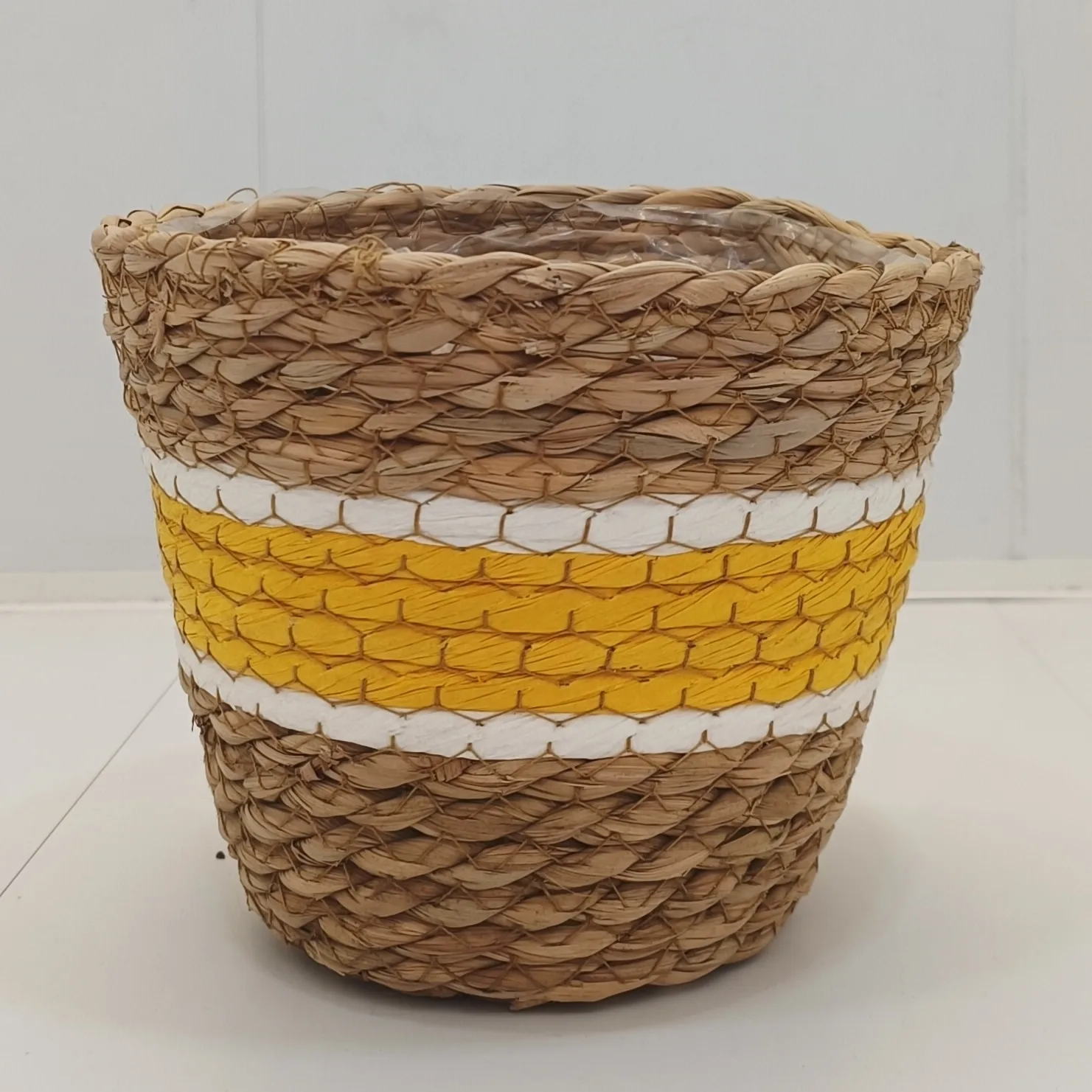 Ghiveci decorativ împletit (h 14 cm) - imagine 1